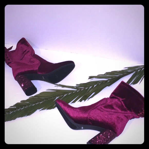 Burgundy Suede Boots - Picture 4 of 4